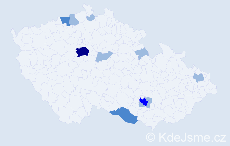 Jméno: 'Huy', počet výskytů 17 v celé ČR