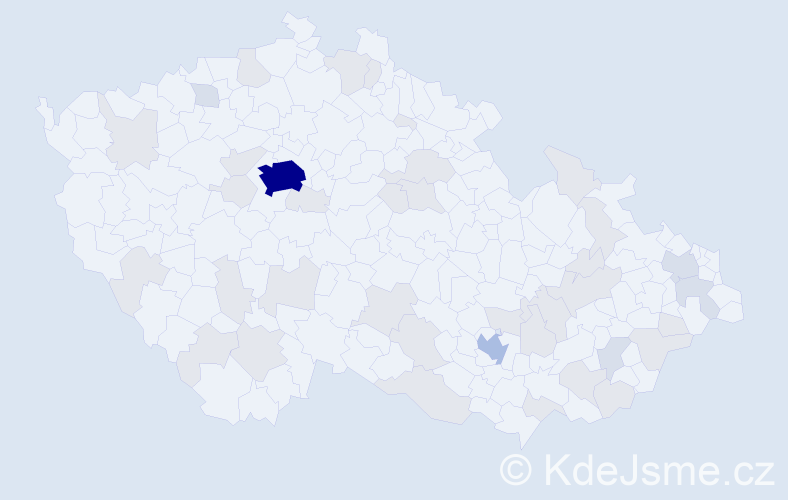 Jméno: 'Mirjana', počet výskytů 87 v celé ČR
