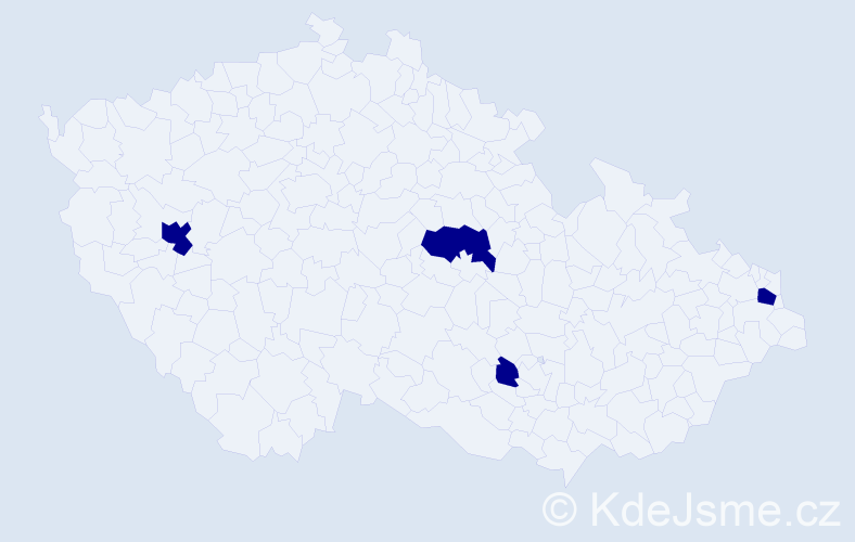 Jméno: 'Ayat', počet výskytů 4 v celé ČR