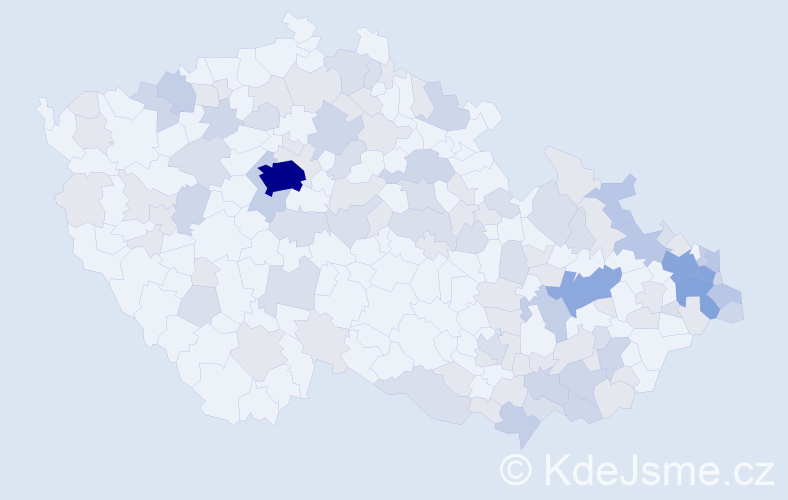 Jméno: 'Regína', počet výskytů 251 v celé ČR