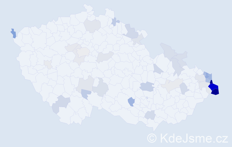 Jméno: 'Tadeusz', počet výskytů 93 v celé ČR