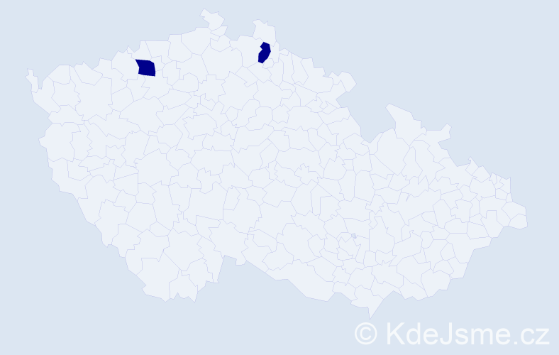 Jméno: 'Heida', počet výskytů 2 v celé ČR