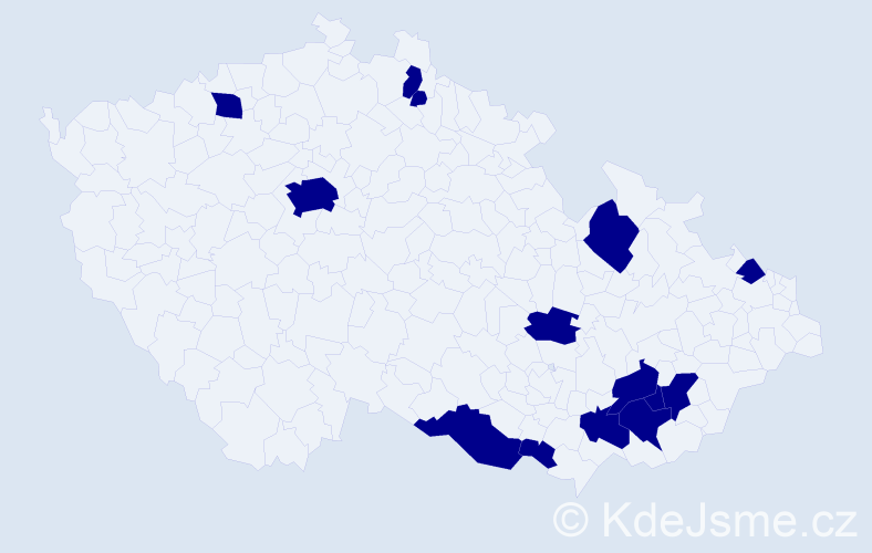 Jméno: 'Andělína', počet výskytů 14 v celé ČR