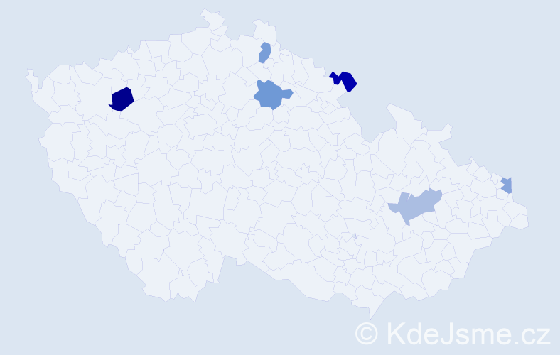 Jméno: 'Albrecht', počet výskytů 6 v celé ČR