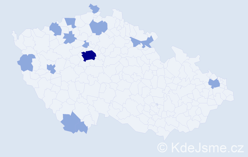 Jméno: 'Tri', počet výskytů 20 v celé ČR