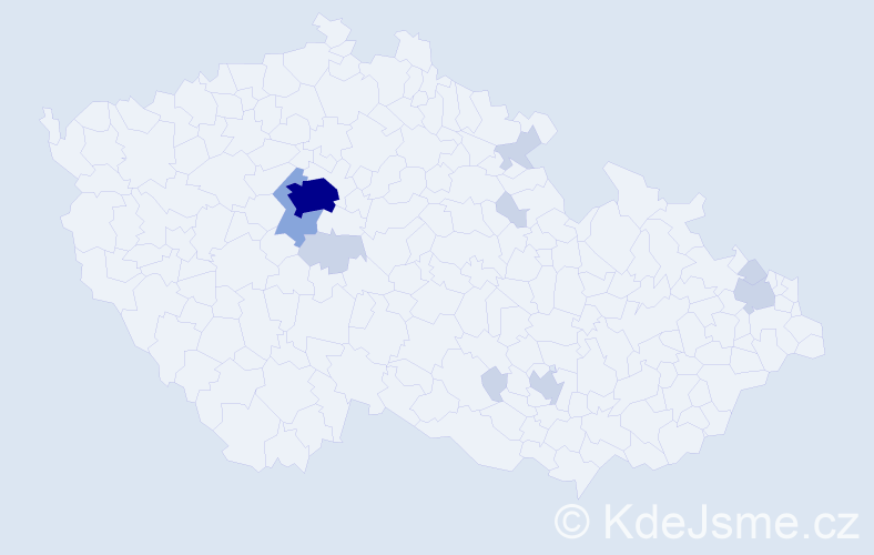 Jméno: 'Kazi', počet výskytů 23 v celé ČR