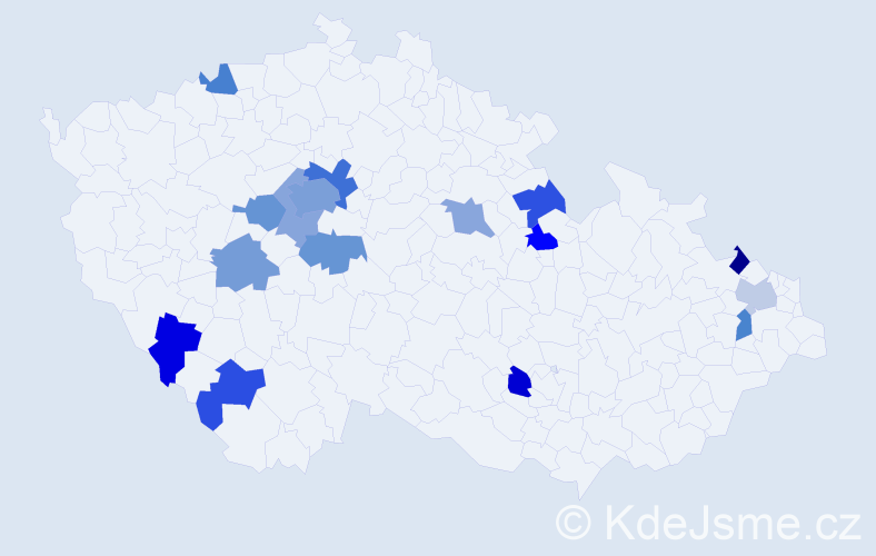 Jméno: 'František Jan', počet výskytů 25 v celé ČR