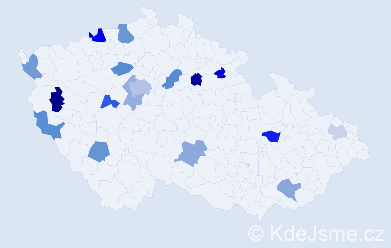 Jméno: 'Vasylyna', počet výskytů 23 v celé ČR