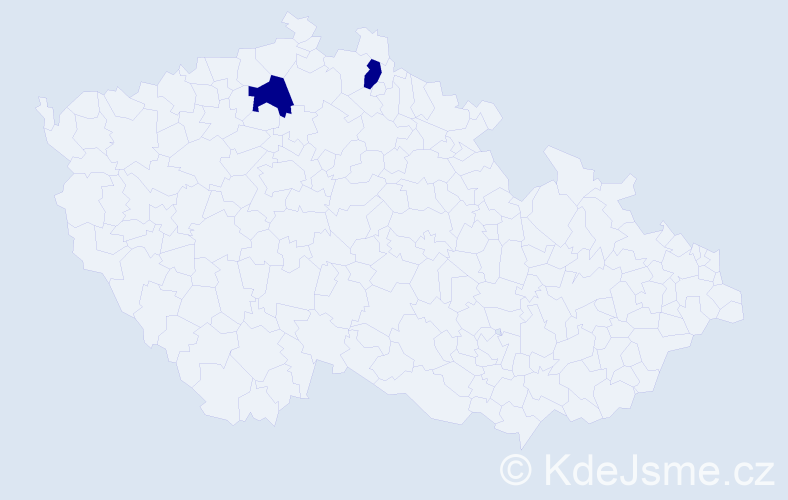 Jméno: 'Lorelei', počet výskytů 2 v celé ČR