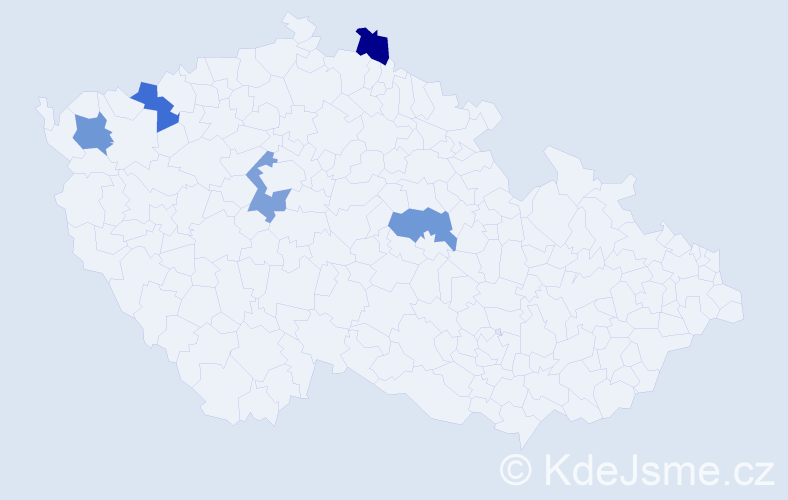 Jméno: 'Nitai', počet výskytů 5 v celé ČR