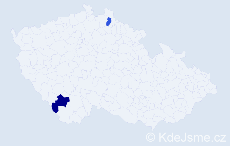 Jméno: 'Júsuf', počet výskytů 2 v celé ČR