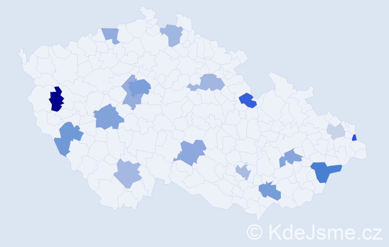 Jméno: 'Áron', počet výskytů 29 v celé ČR