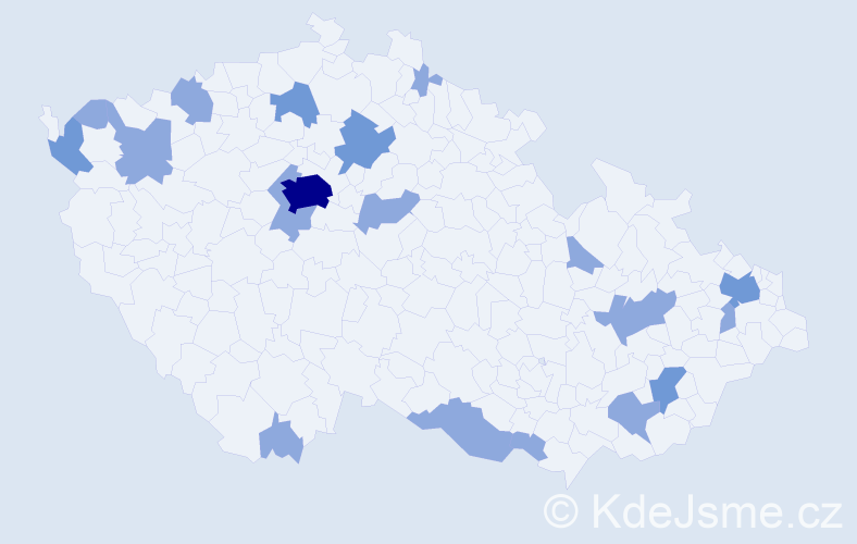 Jméno: 'Jan Martin', počet výskytů 29 v celé ČR