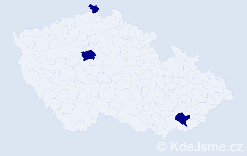 Jméno: 'Dua', počet výskytů 3 v celé ČR