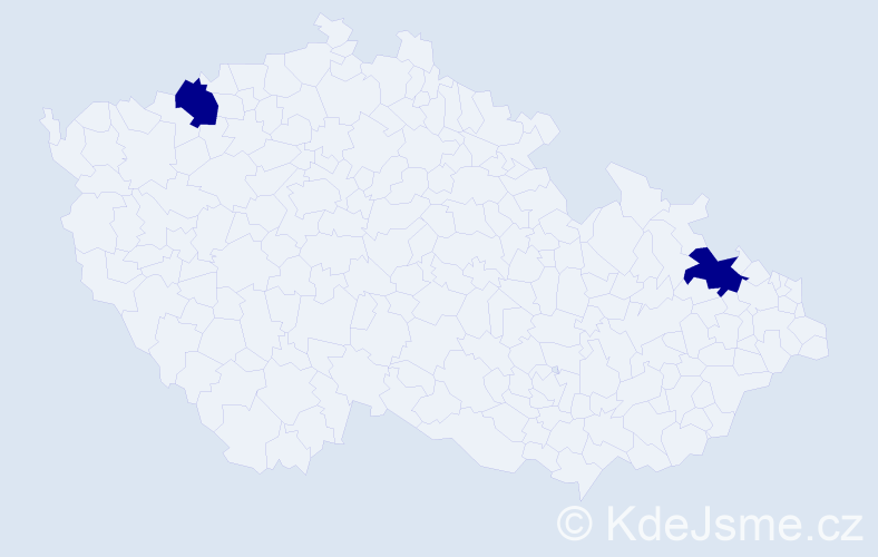 Jméno: 'Rasema', počet výskytů 2 v celé ČR