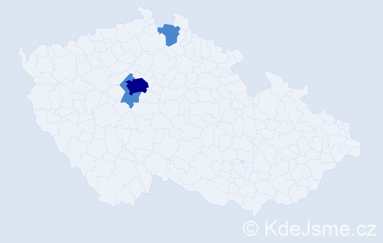 Jméno: 'Ian James', počet výskytů 5 v celé ČR