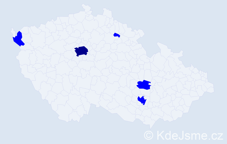 Jméno: 'Radslava', počet výskytů 6 v celé ČR