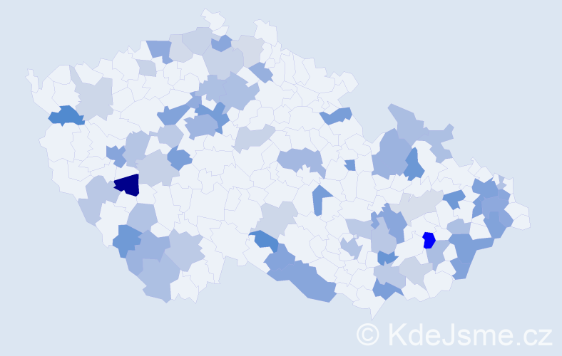 Jméno: 'Rudolfa', počet výskytů 127 v celé ČR