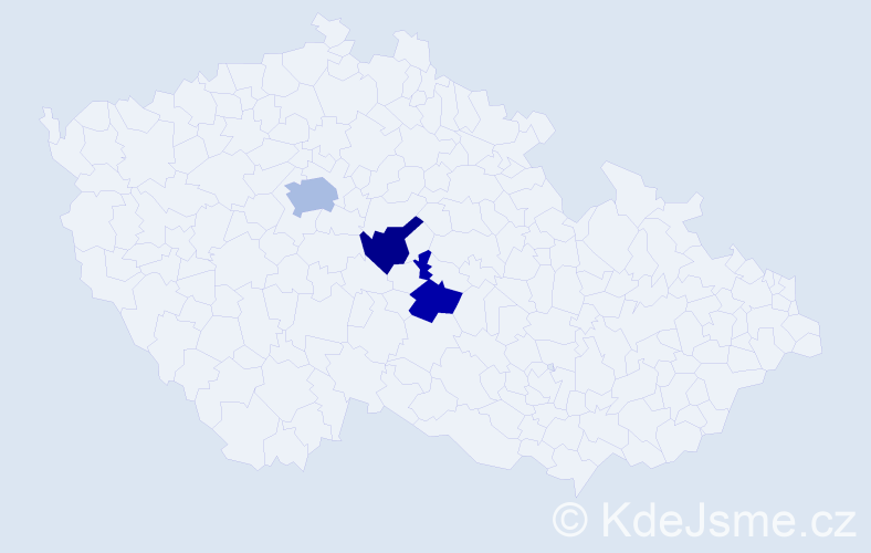 Jméno: 'Badral', počet výskytů 4 v celé ČR