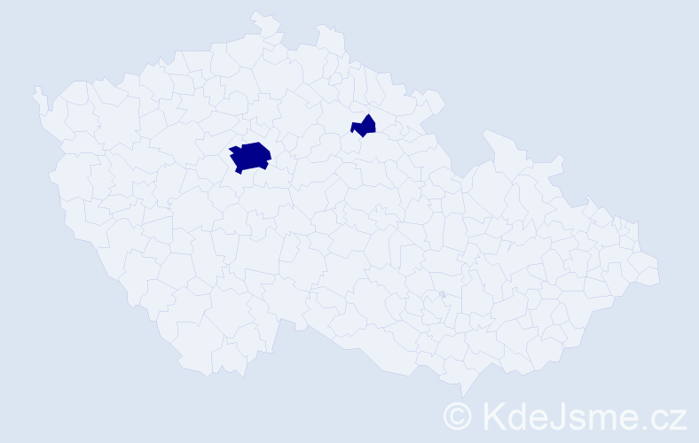 Jméno: 'Rusana', počet výskytů 2 v celé ČR