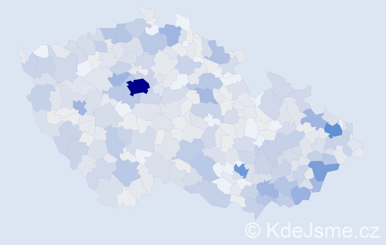 Jméno: 'Anastázie', počet výskytů 1019 v celé ČR