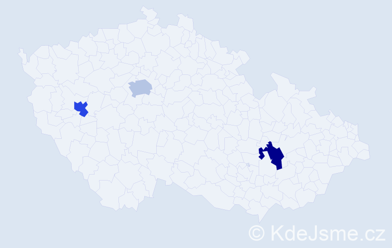 Jméno: 'Verka', počet výskytů 3 v celé ČR