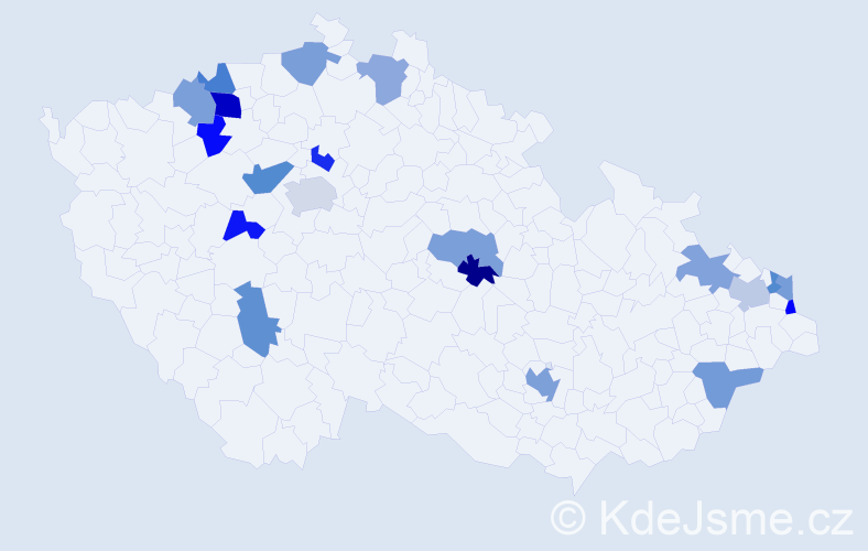 Jméno: 'Ashley', počet výskytů 26 v celé ČR