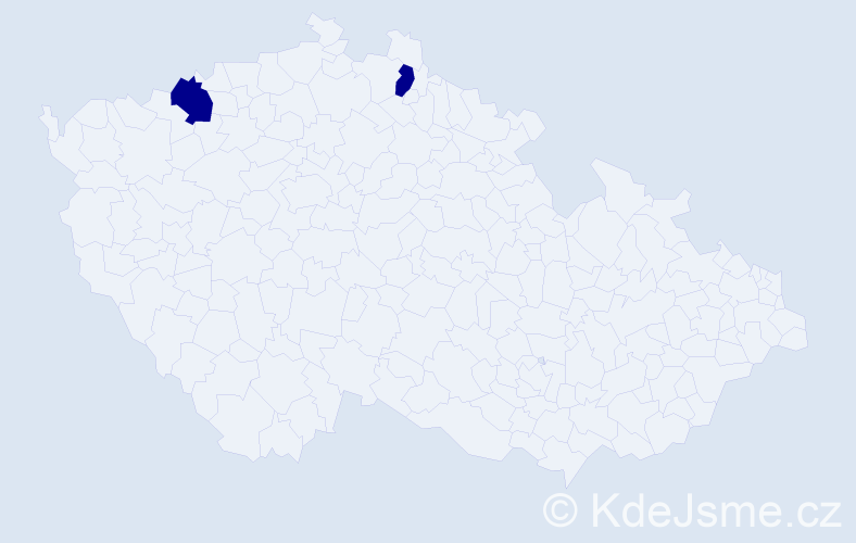 Jméno: 'Irmgild', počet výskytů 2 v celé ČR