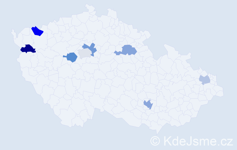 Jméno: 'Irenea', počet výskytů 9 v celé ČR