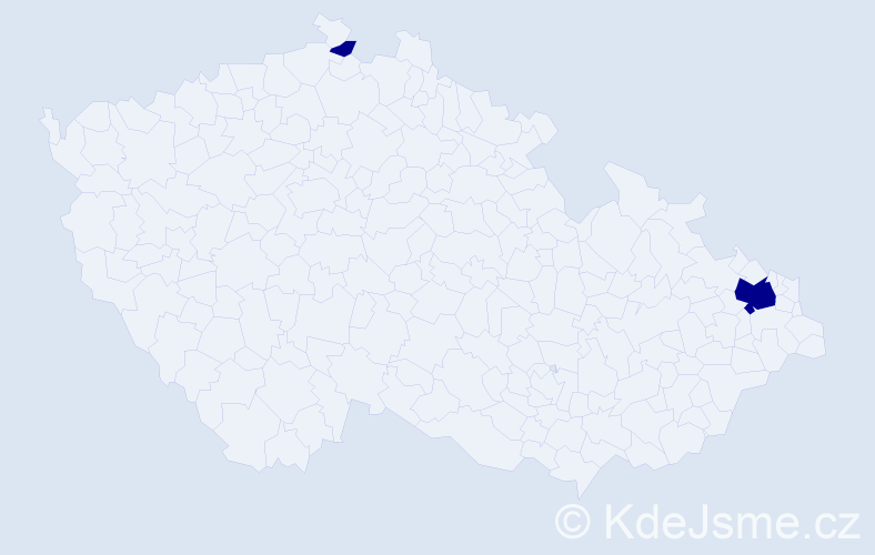 Jméno: 'Samuel Ján', počet výskytů 2 v celé ČR