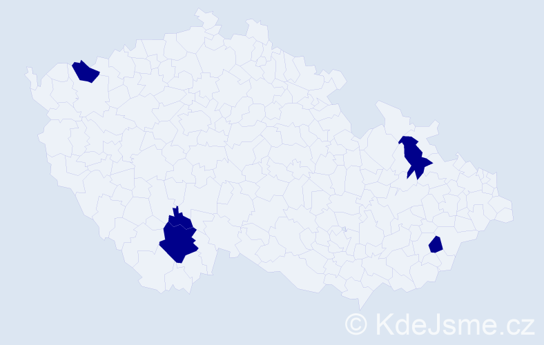 Jméno: 'Amela', počet výskytů 5 v celé ČR