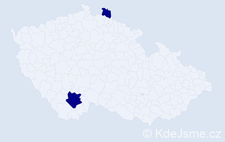 Jméno: 'Marie Vlasta', počet výskytů 2 v celé ČR