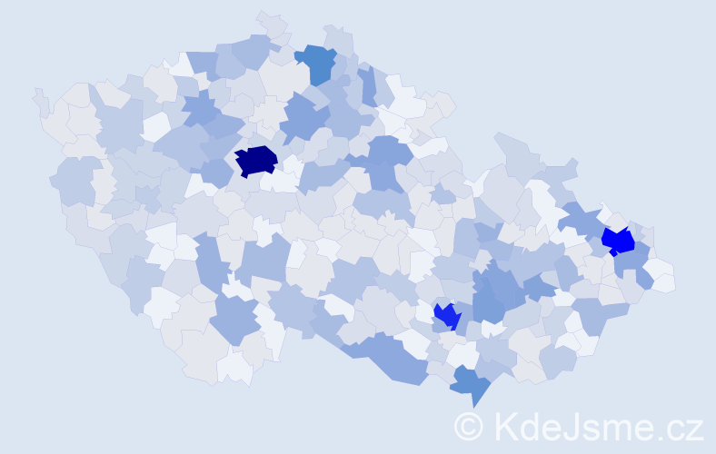 Jméno: 'Věroslav', počet výskytů 667 v celé ČR