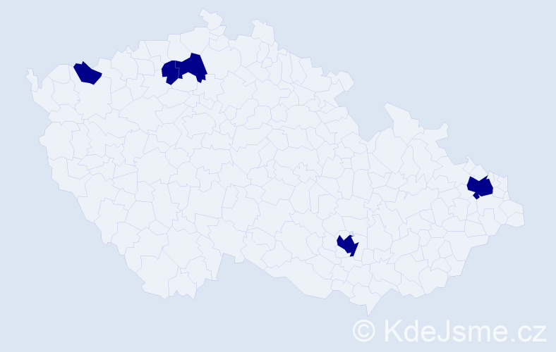 Jméno: 'Dave', počet výskytů 5 v celé ČR