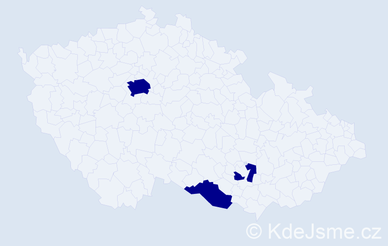 Jméno: 'Nezar', počet výskytů 3 v celé ČR
