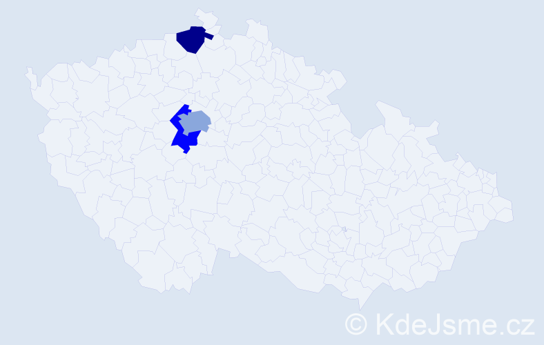 Jméno: 'James Edward', počet výskytů 4 v celé ČR