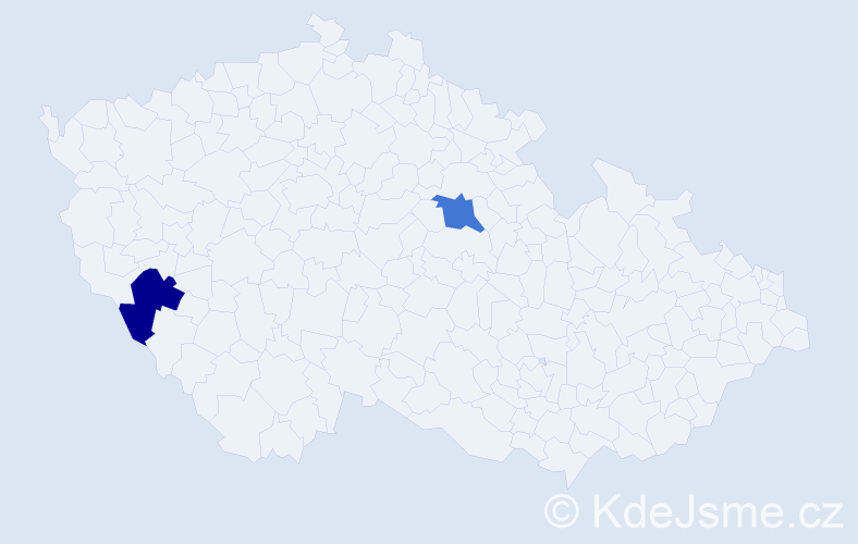 Jméno: 'Mitica', počet výskytů 2 v celé ČR
