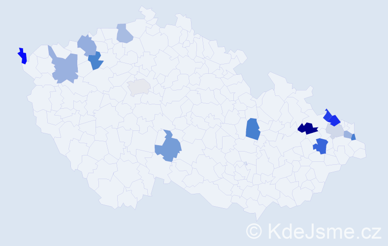 Jméno: 'Dětmar', počet výskytů 17 v celé ČR