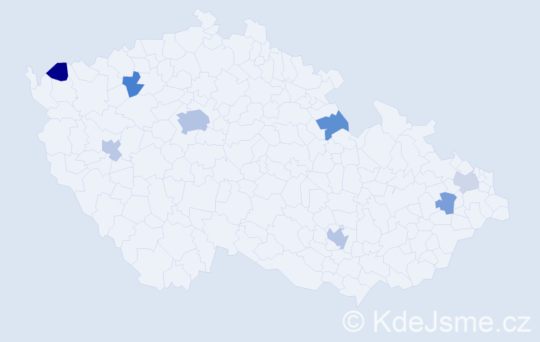 Jméno: 'Daniel John', počet výskytů 14 v celé ČR