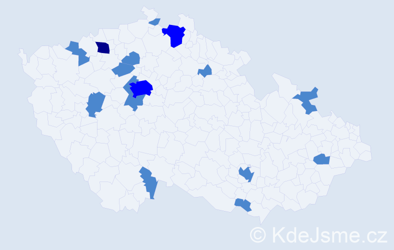 Jméno: 'Olinka', počet výskytů 19 v celé ČR