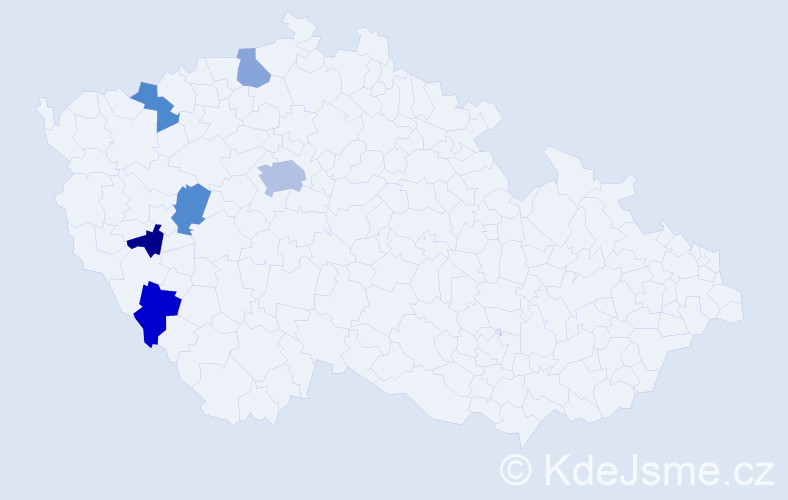 Jméno: 'Jaime', počet výskytů 9 v celé ČR
