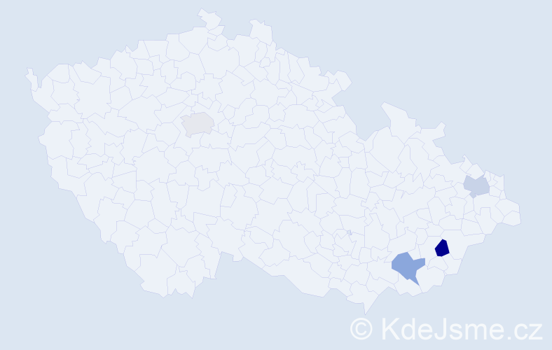 Jméno: 'Sara Marie', počet výskytů 4 v celé ČR