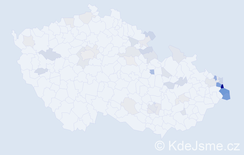 Jméno: 'Joanna', počet výskytů 107 v celé ČR