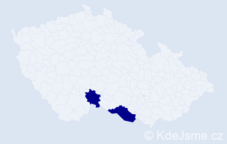 Jméno: 'Viktorie Petra', počet výskytů 2 v celé ČR