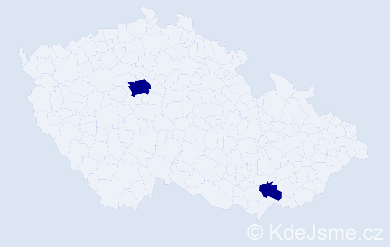 Jméno: 'Maya Maria', počet výskytů 2 v celé ČR