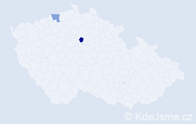 Jméno: 'Elliane', počet výskytů 2 v celé ČR