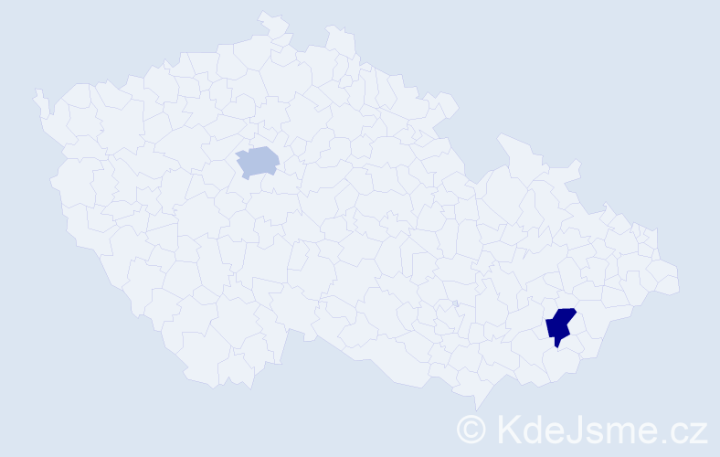 Jméno: 'Rayane', počet výskytů 2 v celé ČR