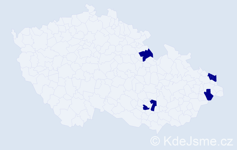 Jméno: 'Mieczyslaw', počet výskytů 6 v celé ČR