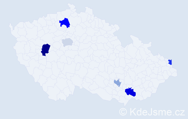 Jméno: 'Timmy', počet výskytů 6 v celé ČR