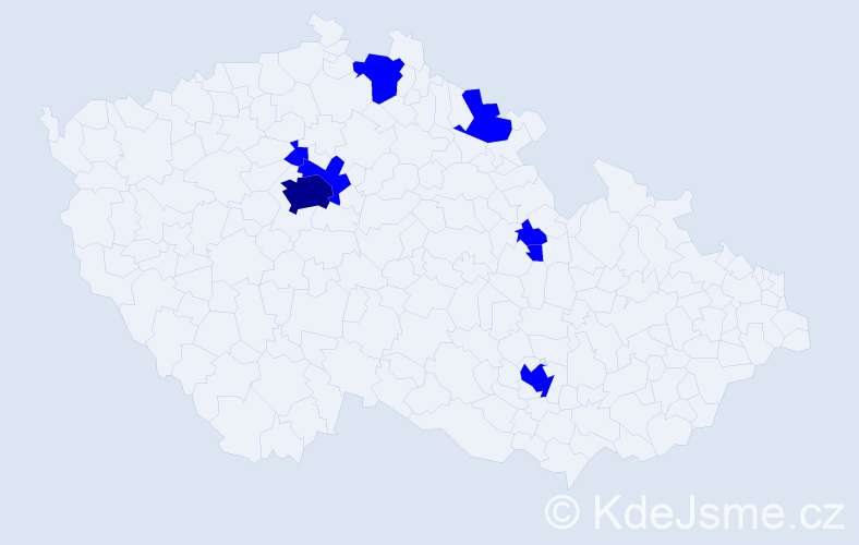 Jméno: 'Daniel Jaroslav', počet výskytů 9 v celé ČR